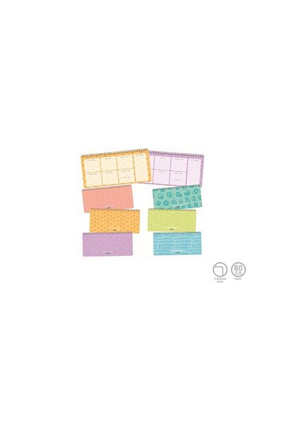 Gıpta Plan The Week Spiral Cardboard Cover Notebook 13x27cm 54 Sheets