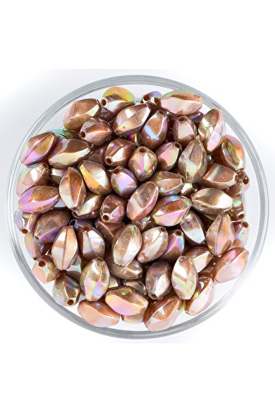 yfhobi 25 Gram - 13 Mm Janjanlı Kahve Renkli Oval Plastik Boncuk, ( 25gr - 52...