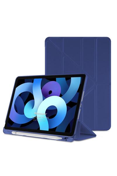 Microsonic Uyumlu Ipad Air 5 Nesil 2022 Kılıf  A2588-a2589-a2591 Origami Pencil Lacivert Uyumlu