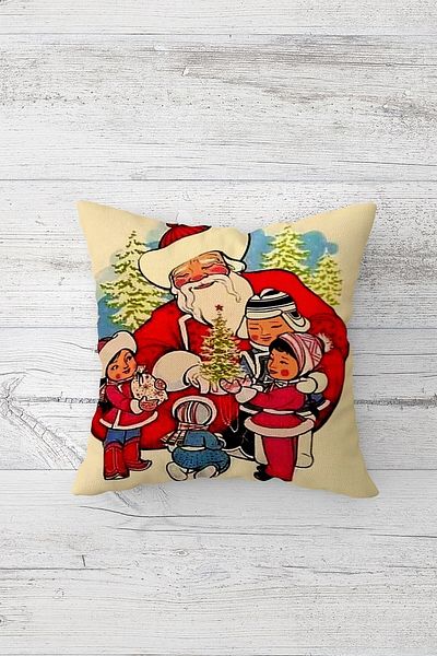 on the clouds Mongolian Santa Claus Double Sided Printed Hidden Zippered Pillowcase Throw Pillow Seat Pillowcase