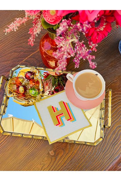 ge living Rainbow H Letter Cocktail Napkin (1 Piece)
