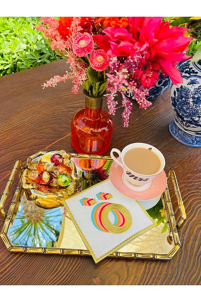 ge living Rainbow O Letter Cocktail Napkin (1 Piece)