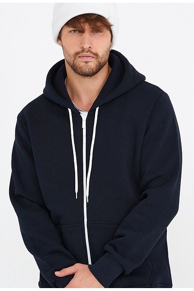 AMAZING CRASH Μπλε Navy Unisex Φούτερ με κουκούλα με τρία κλωστές Basic