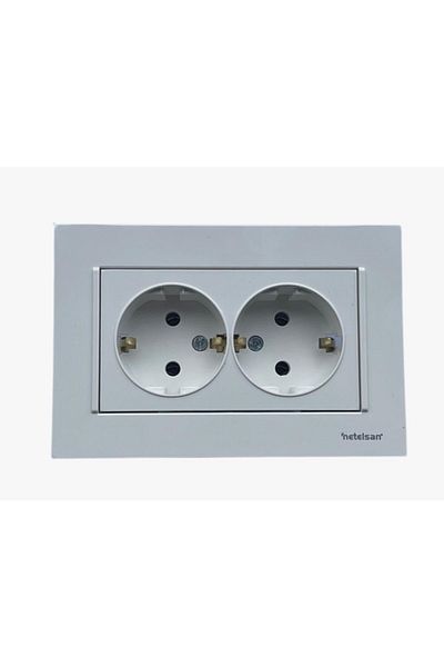 Netelsan Double Grounded Socket White