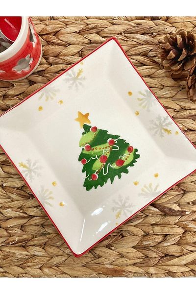 M'art Home 18 cm Square Cake Plate - 6 Pieces New Year
