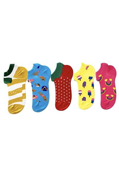 Gioli (5 чифта) Унисекс шарени къси първокласни чорапи № 11