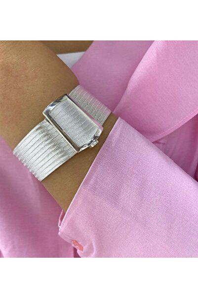 bestmysilver Kadın Gümüş Trabzon 11 Sıra Hasır Bileklik