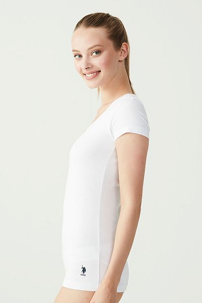U.S. Polo Assn. Γυναικείο μπλουζάκι με βαθύ στρογγυλό λαιμό
