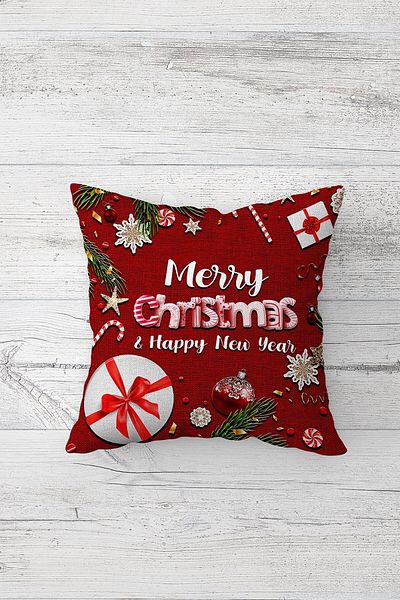 on the clouds Merry Christmas New Year One Side Printed Hidden Zipper Pillow Throw Pillow Seat Pillow Case