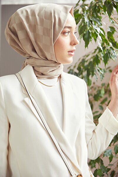 VALORSCARF Kum Beji Dama Desen Şal