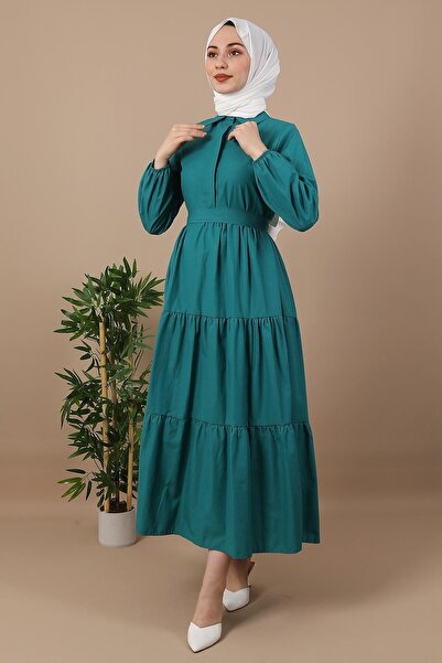 Giza Giyim Φόρεμα με γιακά με κουμπιά Πράσινο πράσινο