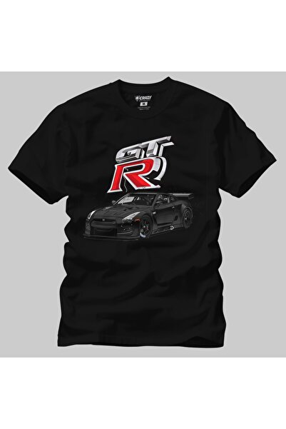 Crazy تي شيرت رجالي أسود من Nissan Skyline Gtr