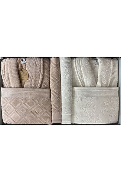 Özdilek Οικογενειακό Σετ Μπουρνούζι Pastoral Cream Beige