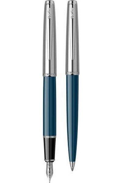 Scrikss Metropolis Fountain & Ballpoint Pen Set Navy Blue 78