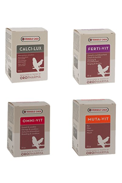 Versele Laga 4'lü Bakım Seti Omnivit-mutavit-fertivit-calcilux 4x50 Gr 4lü Se...