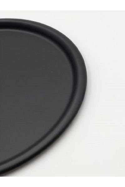 Fiyakalı Ürünler Atölyesi Black Metal Single Decorative Tea, Coffee and Cake Service Presentation Tray 22cm