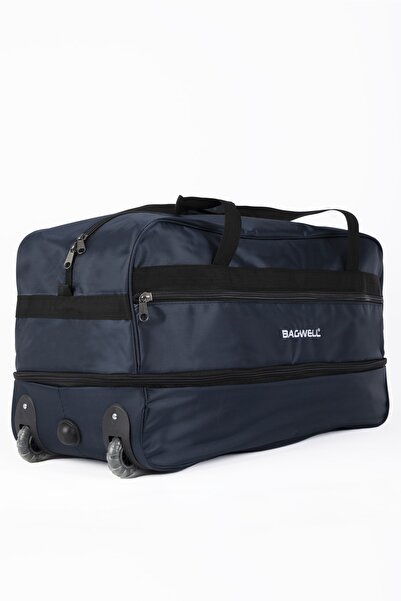 BAGWELL Büyük Boy Tekerlekli Lacivert Körüklü Seyahat Valizi