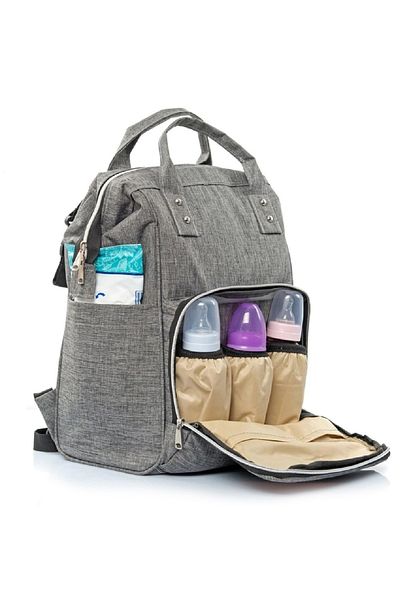 Mom’s Baby Gray Backpack Waterproof Thermos Bag with Thermos Compartment Unisex Sports Camping Bag