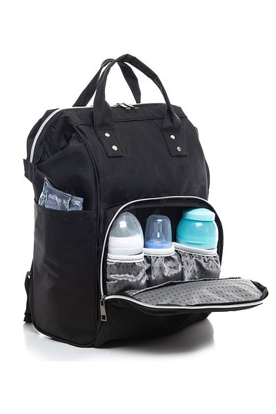 Mom’s Baby Black Backpack Waterproof Thermos Bag with Thermos Compartment Unisex Camping Sports Bag