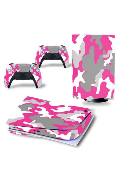 Kt Grup Pembe Kamuflaj Playstation 5 Standart Dijital Versiyon Sticker Kaplam...