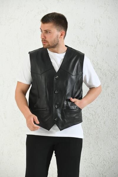 Weskam Men's Genuine Leather Vest