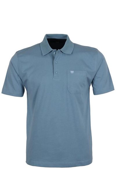 Modarar Tricou albastru cu gât polo pentru bărbați, bumbac, cu croiala normală Rar00867