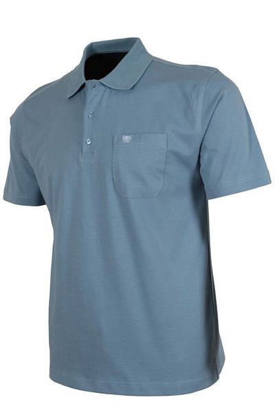Modarar Tricou albastru cu gât polo pentru bărbați, bumbac, cu croiala normală Rar00867