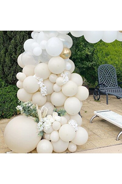 Parti dolabı 40 Pieces Sea Sand Retro Skin Color Pastel Matte Balloon 12inch 30cm