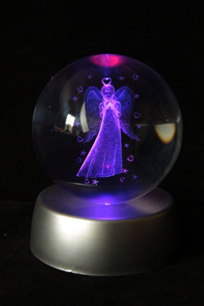 moryconcept Cam Küre Melek Kız Model Işıklı Standlı