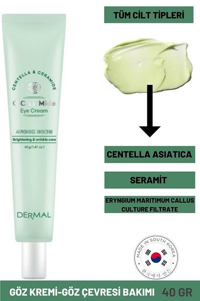 Dermal Cica X Stomach Centella Asiatica and Ceramide Extract Eye Cream Eye Contour Cream 40 Gr