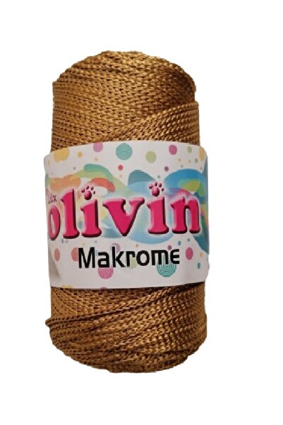 Lüx Olivin Оливин полиестер макраме прежда за плетене кафява 100 г