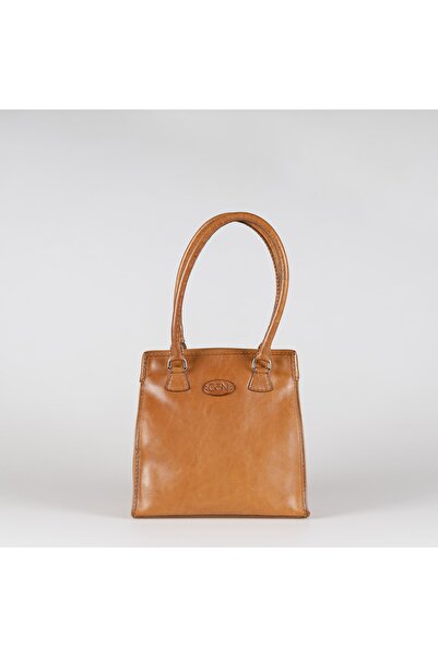 GÖN Kadın Handmade Deri Çıt Çıt Kapamalı Logo Detaylı El Ve Omuz Çantası ARMO