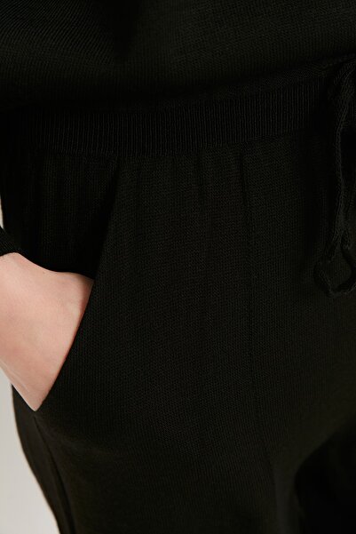 Trendyol Collection Fekete Polo gallér kötöttáru felső és alsó készlet TWOAW22AU0059