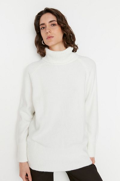Trendyol Collection Ecru Long Turtleneck Sweater TWOAW23KZ00190