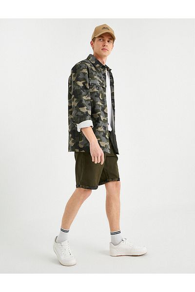 Koton Camouflage-Inside-Gabardine-Shorts