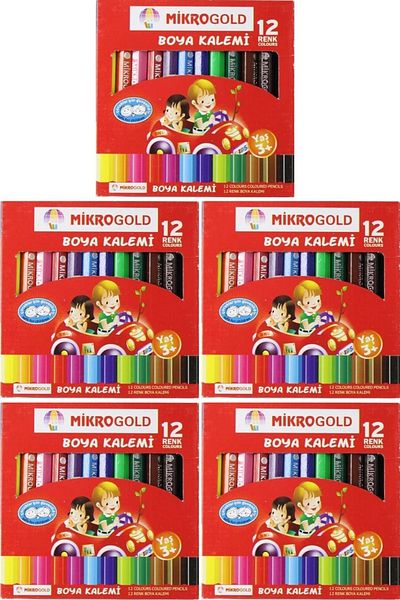 MİKROGOLD 12 Pieces Dry Paint Short Size 5 Pack