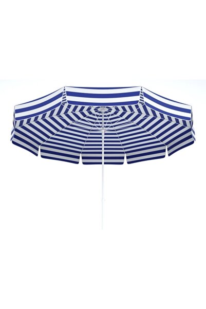 TÜRKLER Tevalli Parasols 180ø Polyester Plaj Şemsiye - Mavi Beyaz