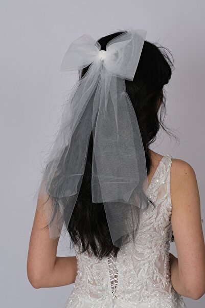 Hobigram Bridal Hair Accessory Off White Plain Bow Model Buckle Bridal Hair Accessory – Other Hair Accessories