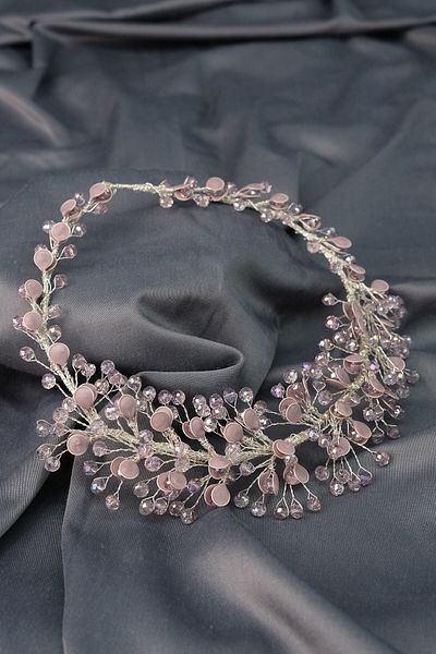 Hobigram إكسسوار نسائي من Dusty Rose Melis Mineli Tiara Hair و Turban Accessory - إكسسوارات شعر أخرى