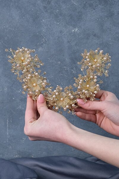 Hobigram Hair Accessory Simay Flower Motif Bridal Tiara and Hair Turban Accessory – Other Hair Accessories – Other