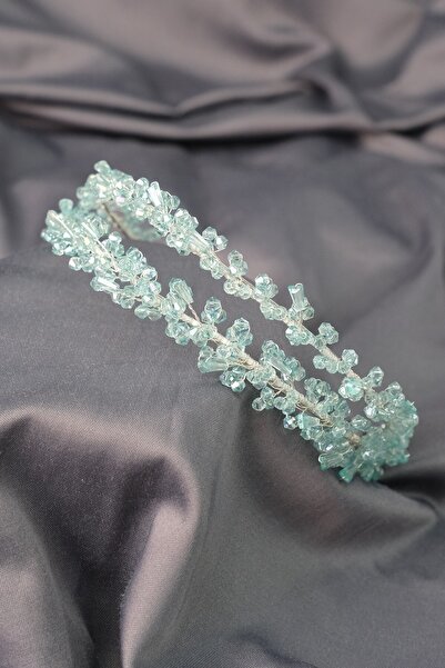 Hobigram Hair Accessory Water Green Talya Double Row Beaded Bridal Henna Tiara – Other Hair Accessories – Other