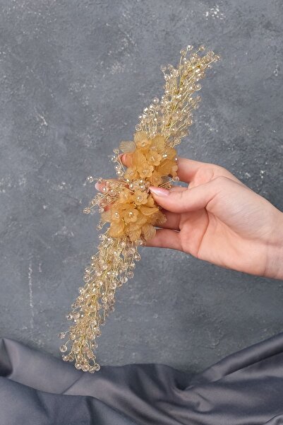 Hobigram Hair Accessory Honey Color Shimal Beaded Bridal Crown and Hair Turban Accessory – Other Hair Accessories