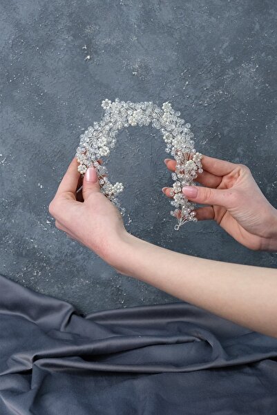 Hobigram Hair Accessory Duru Beaded Bridal Crown Hair and Turban Accessory – Other Hair Accessories, Stylish Design