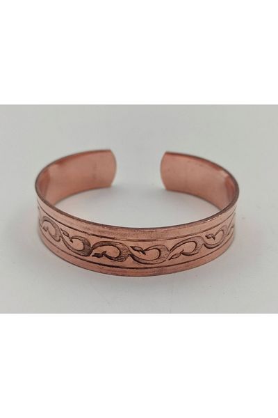 Acousticworld Copper Bracelet 1.5x17.5 cm Kalemkar Hand Embroidered Natural Pure Copper M7