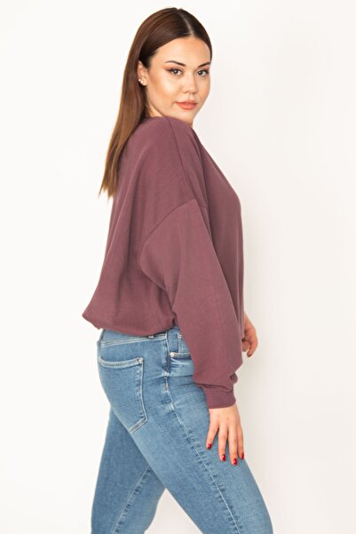 Şans Γυναικείο Φούτερ Μεγάλου Μεγάλου Πολύχρωμο με 3 κλωστές ελαστικό φούτερ 65n32993