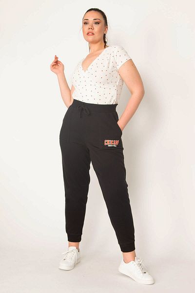 Şans Große Größen in Sweathose - Schwarz - Jogger