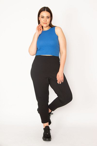Şans Große Größen in Sweathose - Schwarz - Jogger