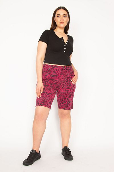 Şans Plus Size Shorts & Bermuda - Pink - High Waist