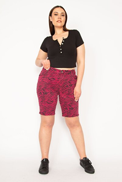 Şans Plus Size Shorts & Bermuda - Pink - High Waist