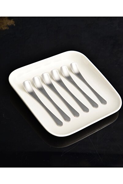 şirineşyalarım مجموعة من 6 ملاعق شاي نسكافيه من الفولاذ المطفي بالليليوم